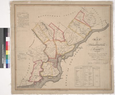 Karte des Philadelphia County, 1819 von American School